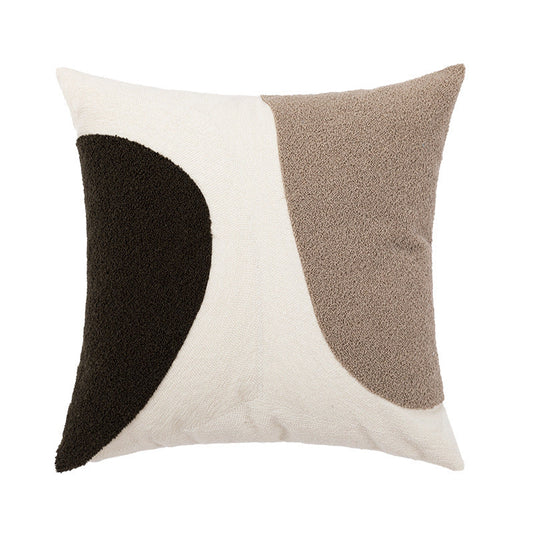 ANNAM povlak Bílá s hnědými a černými dekoracemi 45*45 cm