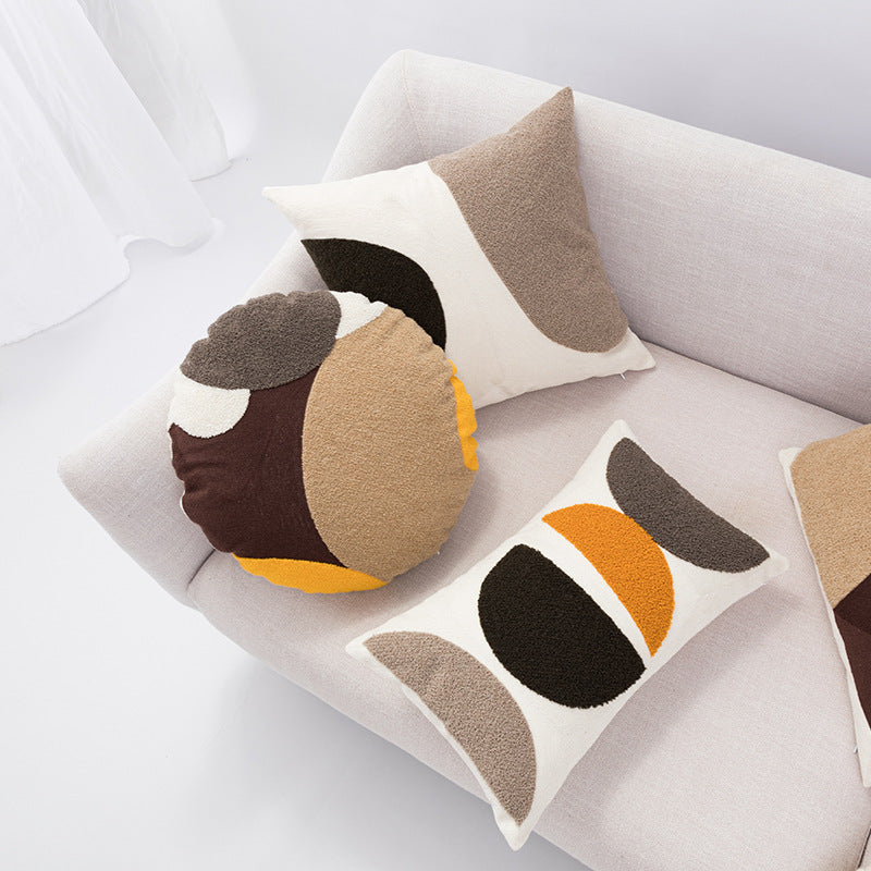 ANNAM povlak Bílá s hnědými a černými dekoracemi 45*45 cm