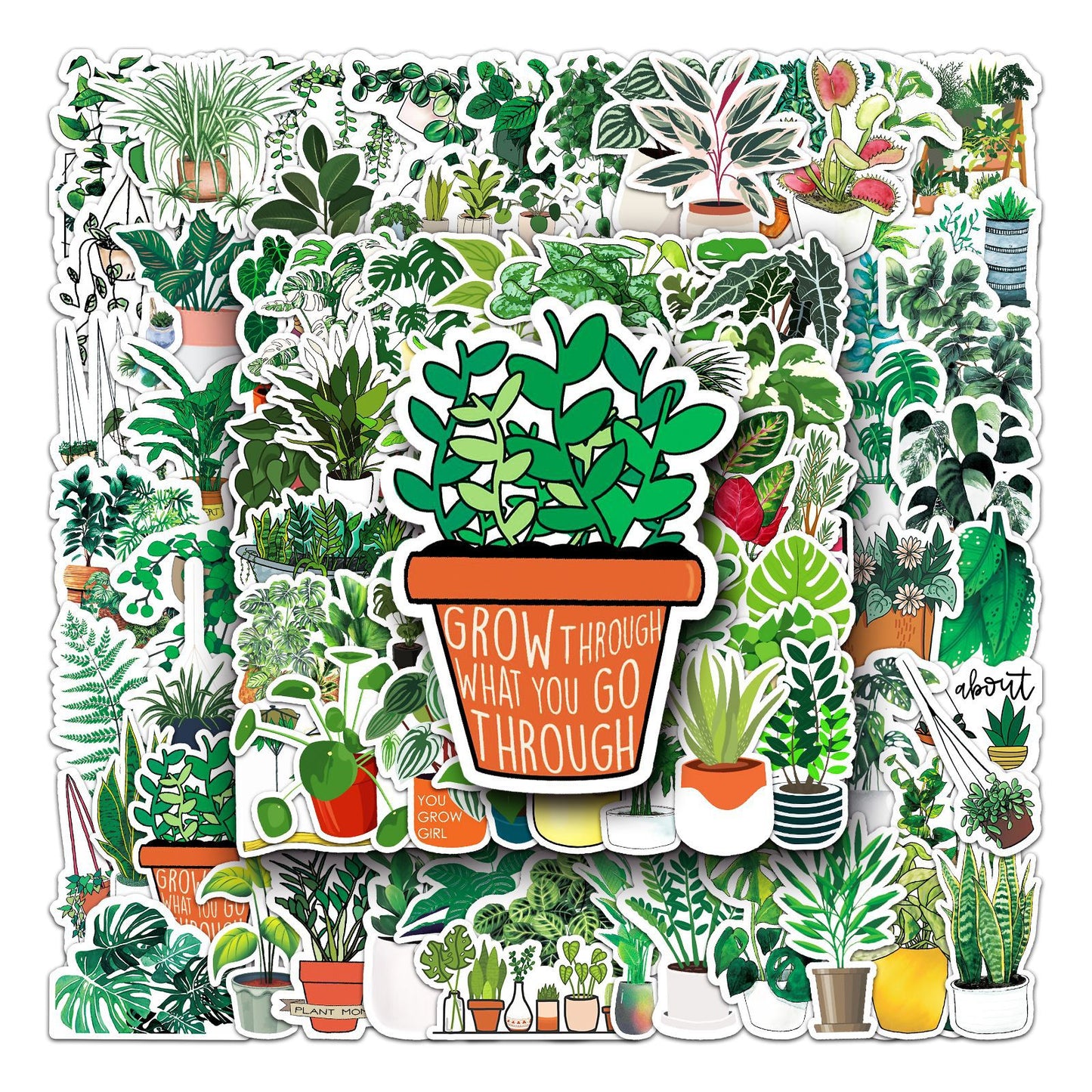 Room Plants Stickers 100pcs - 100 different stickers