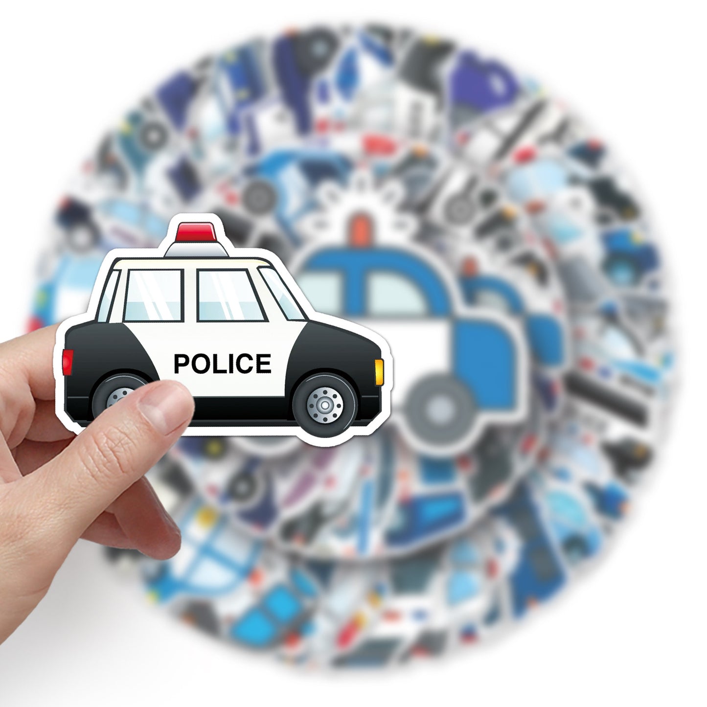 Samolepky Policejní Auta 50ks - 50 odlišných samolepek