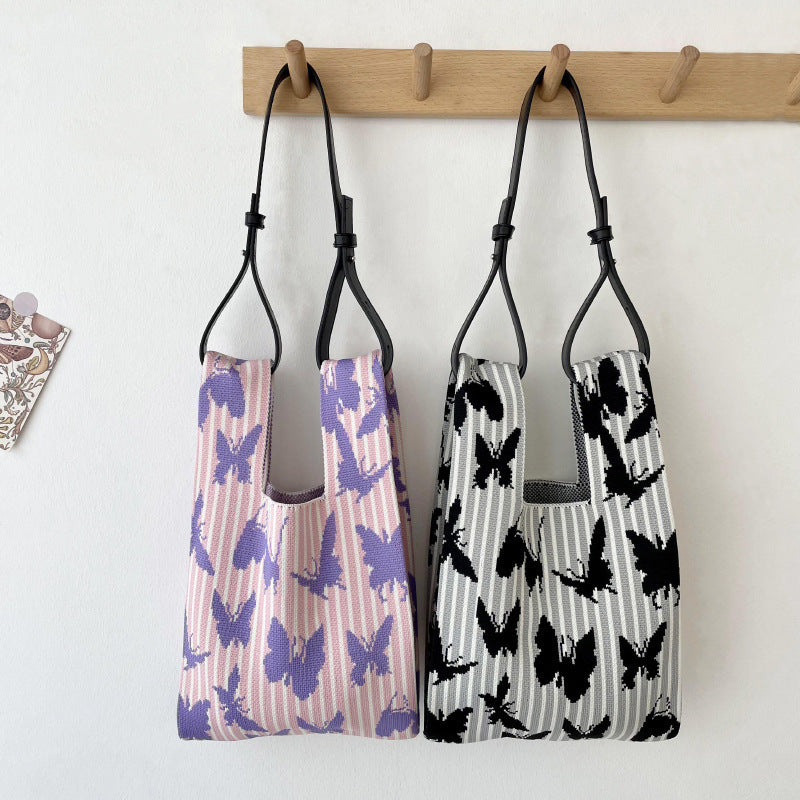 Cute Flower Power Casual Tote Tmavě zelený kamenný vzor