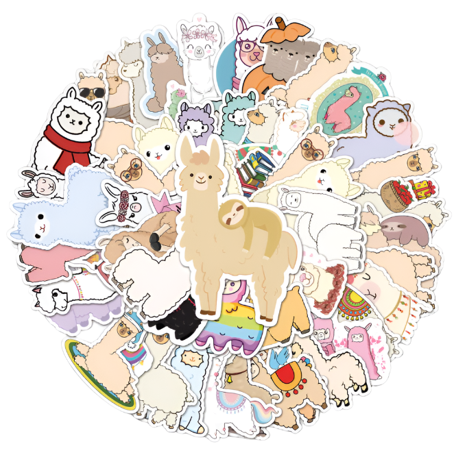 Llama/Alpaca Stickers 50pcs - 50 different stickers