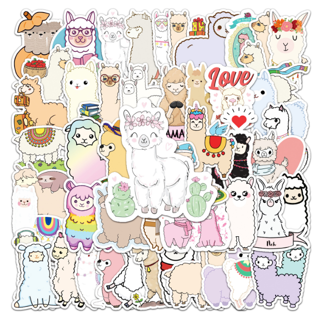 Llama/Alpaca Stickers 50pcs - 50 different stickers