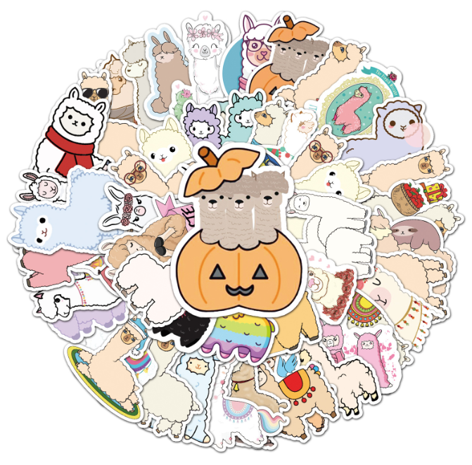 Llama/Alpaca Stickers 50pcs - 50 different stickers