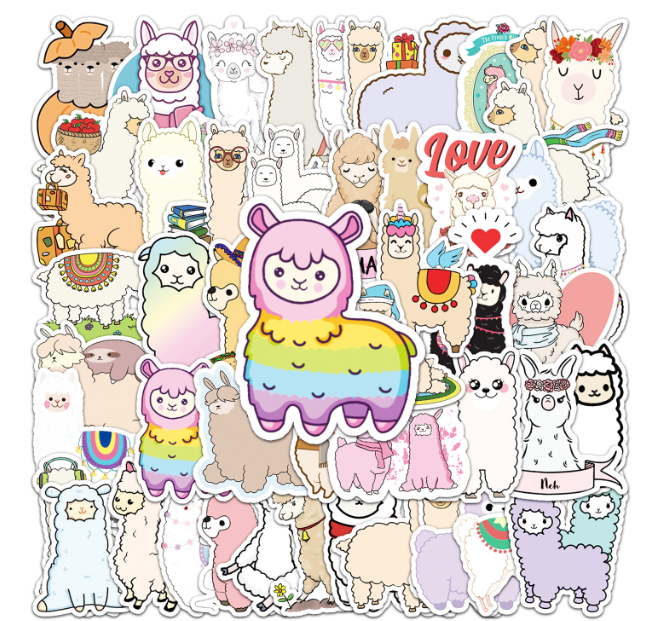 Llama/Alpaca Stickers 50pcs - 50 different stickers