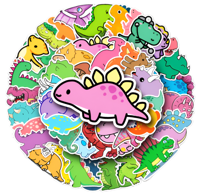Samolepky Dinosaurus 50ks - 50 odlišných samolepek