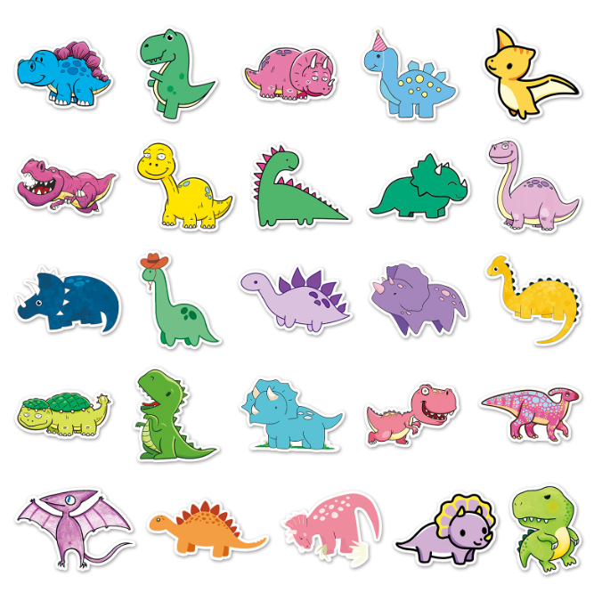 Samolepky Dinosaurus 50ks - 50 odlišných samolepek