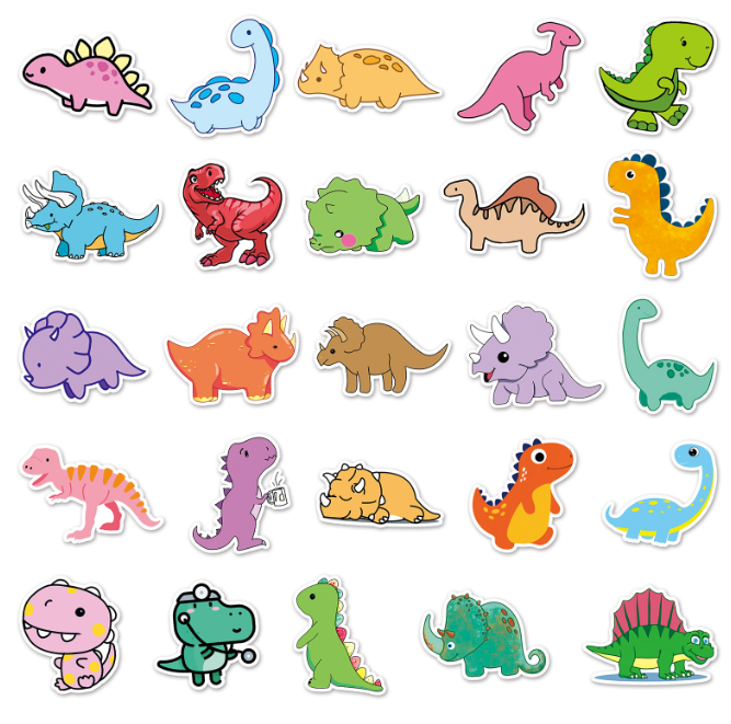 Samolepky Dinosaurus 50ks - 50 odlišných samolepek