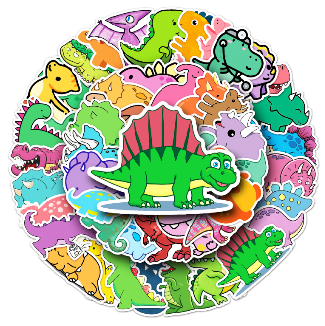 Samolepky Dinosaurus 50ks - 50 odlišných samolepek