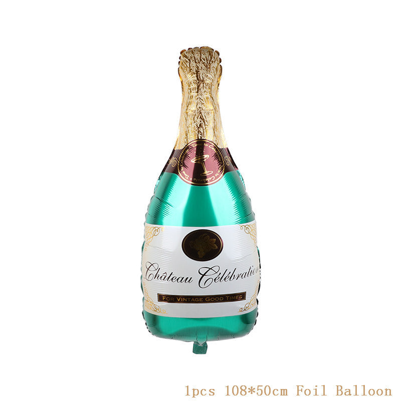 Víno sklenka láhev vína šampaňské narozeninová párty svatba rodina setkání dekorace hliníková fólie balón velmi rychle peníze zpět