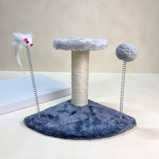 Scratching post Corner tower with mouse and pompom