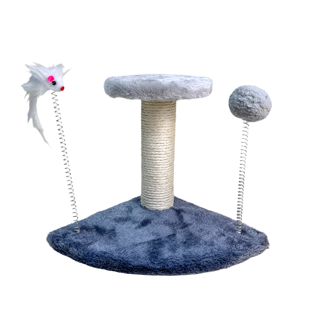 Scratching post Corner tower with mouse and pompom