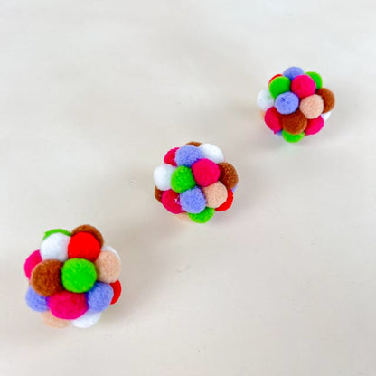 Pom pom plush ball colored for cats, 5cm
