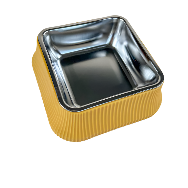 A bowl for feed with stainless steel bowl