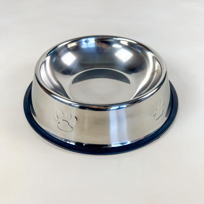 Stainless steel bowl with rubber pad