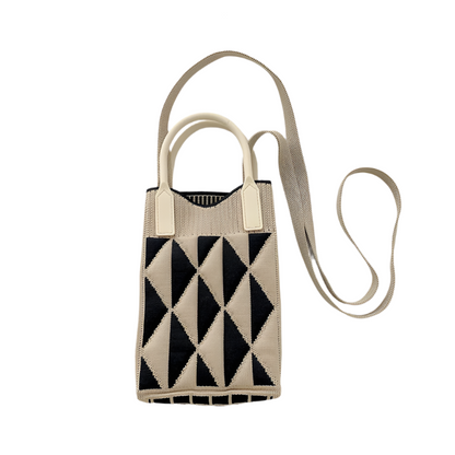 Geometric Elegance Mini Phone Purse Trojúhelník Khaki