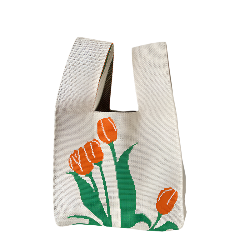 Korean Woven Wonder Shoulder Bag Bílý tulipán