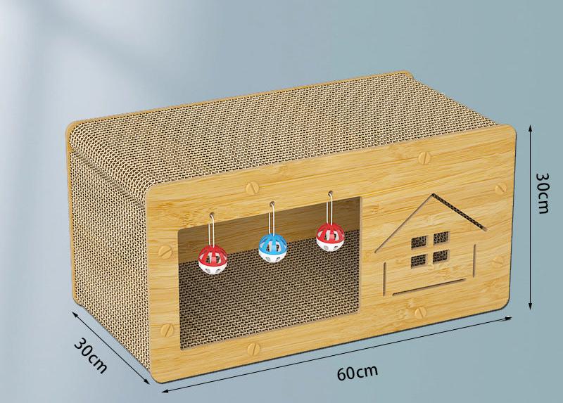 Skládací škrabadlo domeček pro kočky 60x30x30 cm