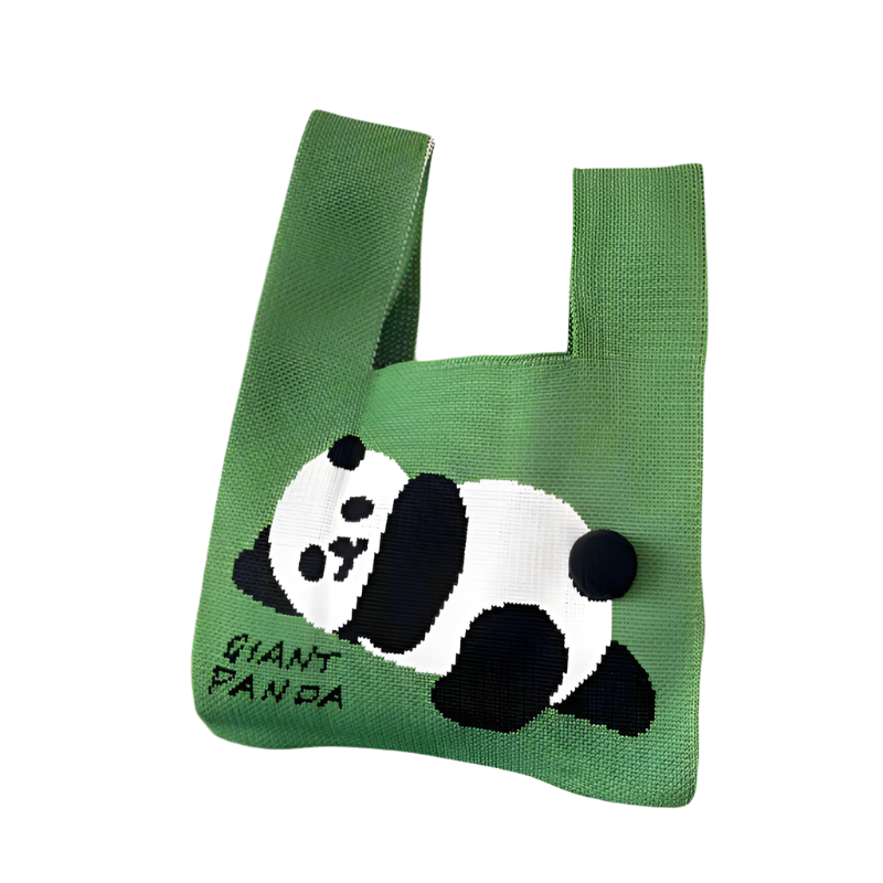 Adorable Panda Tote Delight Panda zelený ocas (velký)