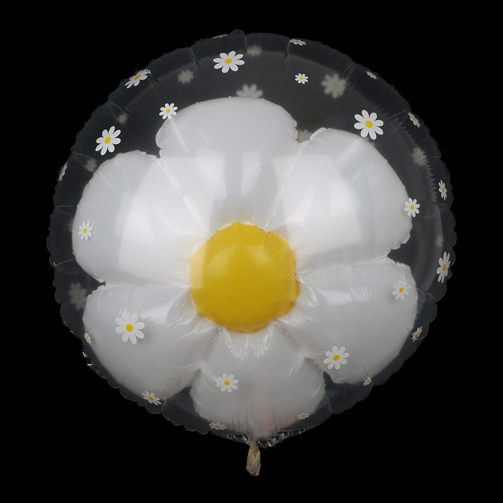 Ins styl bílá sedmikráska balón korejská verze vejce květ chryzantéma narozeninové aranžmá smajlík slunečnice květ balón smíšené šarže velmi rychlé vrácení peněz!