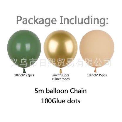 Avokádově zelený retro barevný balonek Balíček fazolové pasty Zelená narozeninová dekorace Balonkový řetěz Extrémní náhrada