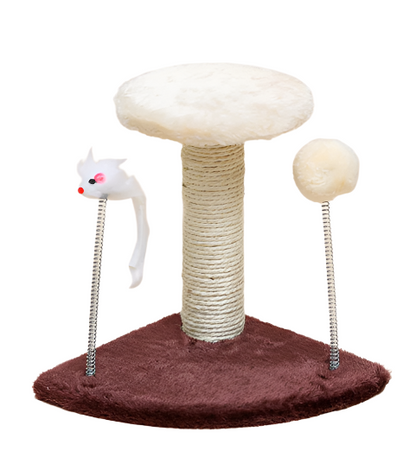 Scratching post Corner tower with mouse and pompom