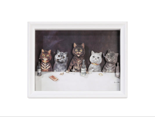 DIY 3D Nalepovací Obraz s rámečkem Detail of Cats, Cigars, and Monocles by Louis Wain