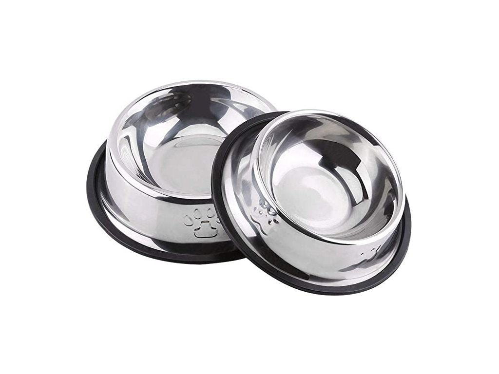 Stainless steel bowl with rubber pad