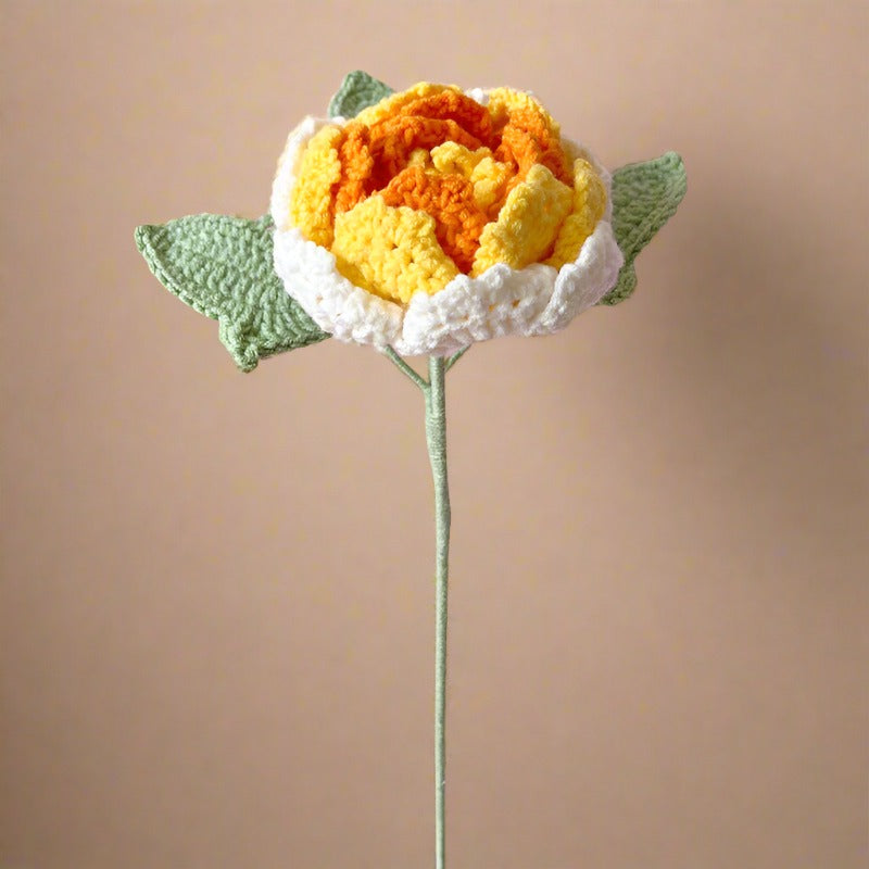 ANNAM Háčkované Květiny Pivoňka - gradientní žlutá