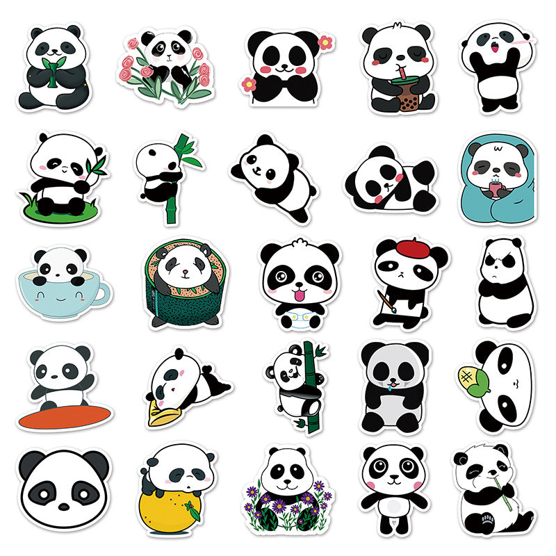 Samolepky Panda 50ks - 50 odlišných samolepek