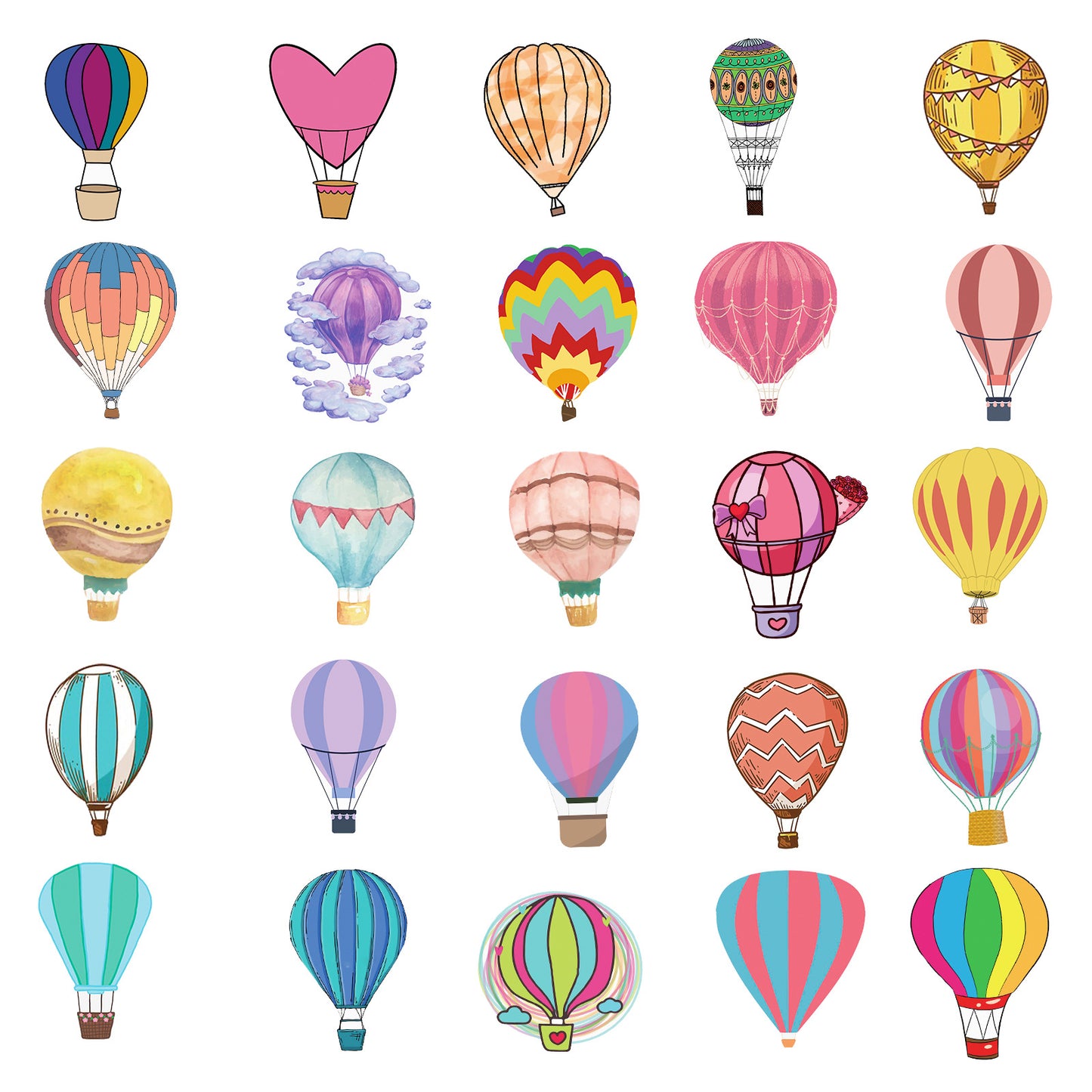 Samolepky Létajicí balón 50ks - 50 odlišných samolepek
