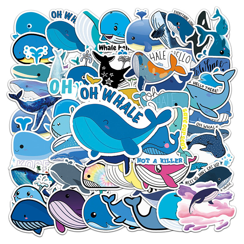 Whale Stickers 50pcs - 50 different stickers