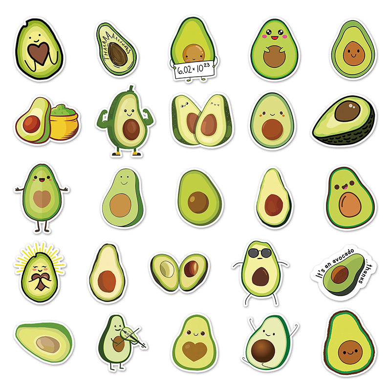 Avocado Stickers 50pcs - 50 different stickers