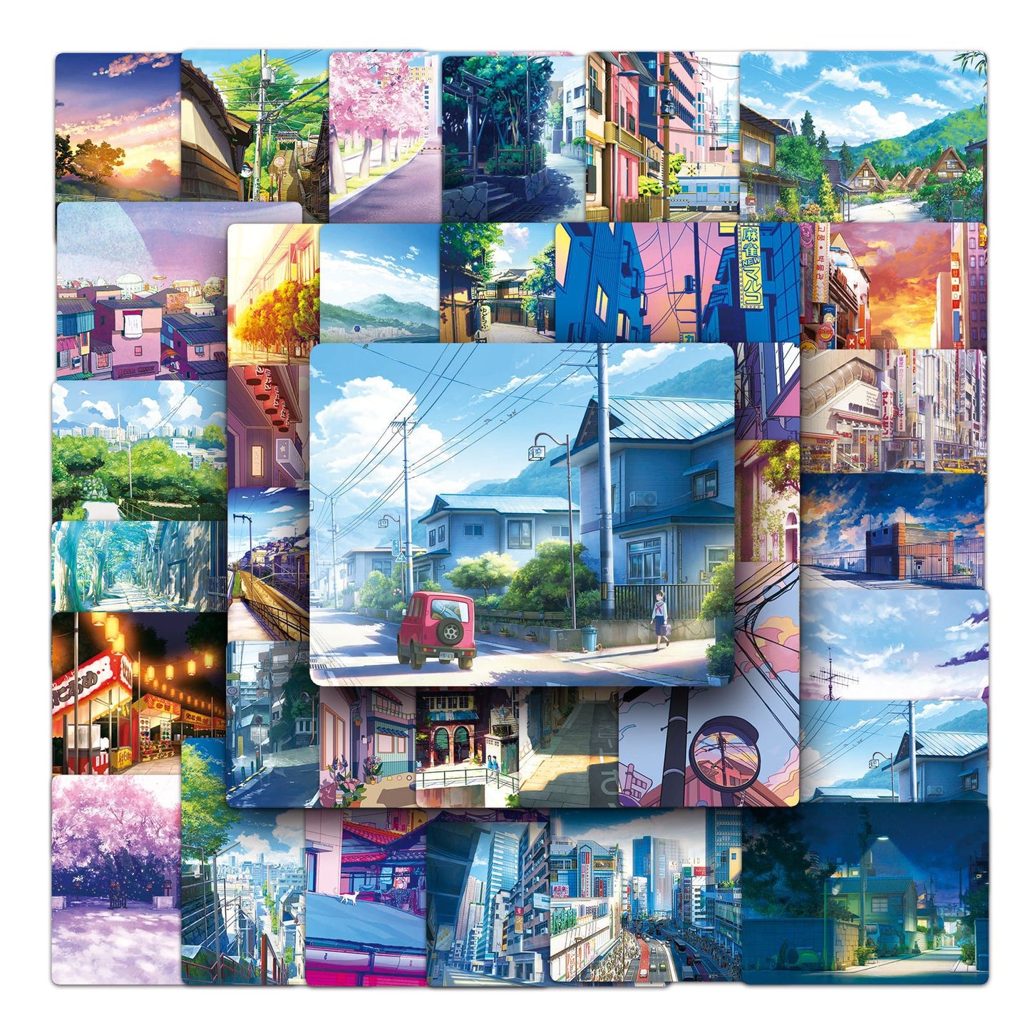 Anime Landscape Stickers 50pcs - 50 different stickers