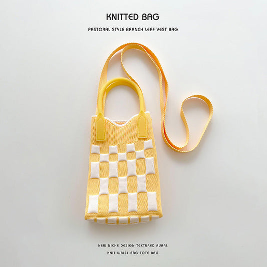 Mini Crossbody Marvel Knit Bag Žlutý čtverec