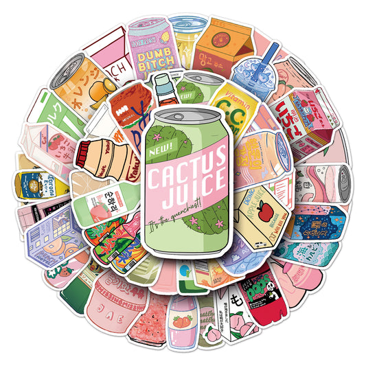 Drinks Stickers 50pcs - 50 different stickers