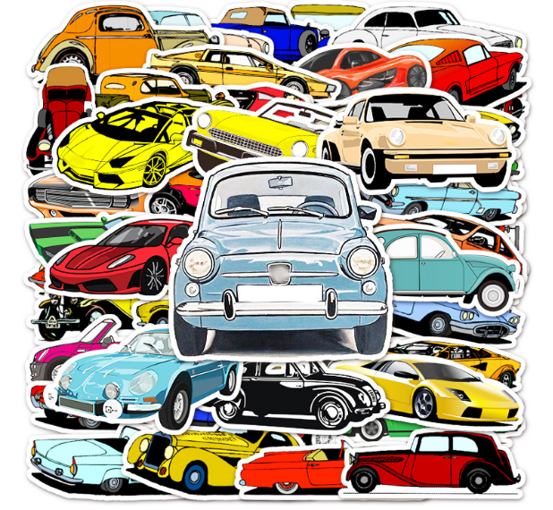 Sports Car Stickers 50pcs - 50 different stickers