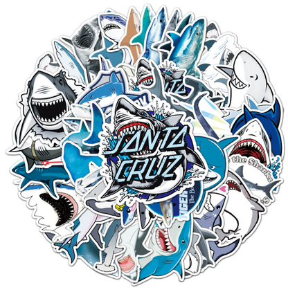 Shark Stickers 50pcs - 50 different stickers
