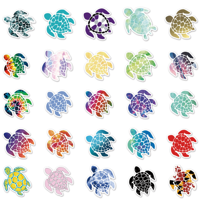 Turtle Stickers 50pcs - 50 different stickers