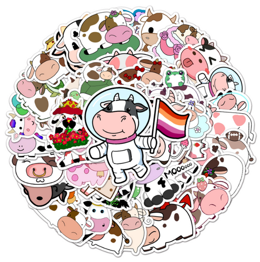 Stickers cow 50pcs - 50 different stickers