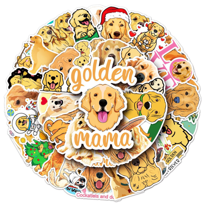 Golden Retriege 50pcs - 50 different stickers