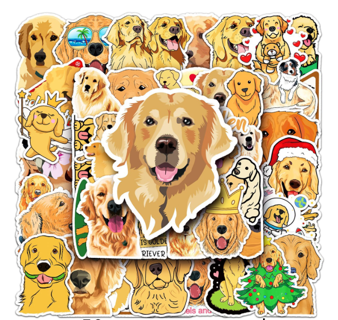 Golden Retriege 50pcs - 50 different stickers