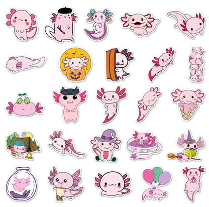 Stickers Axolotl 50pcs - 50 different stickers