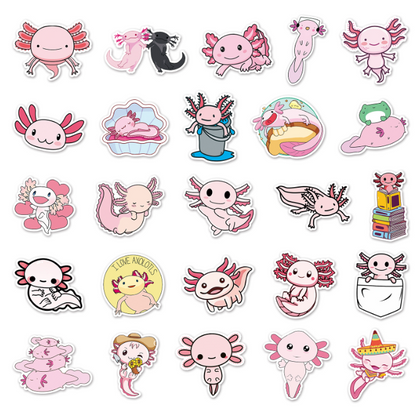 Stickers Axolotl 50pcs - 50 different stickers