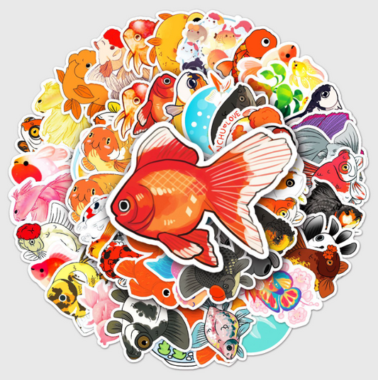 Stickers fish 50pcs - 50 different stickers