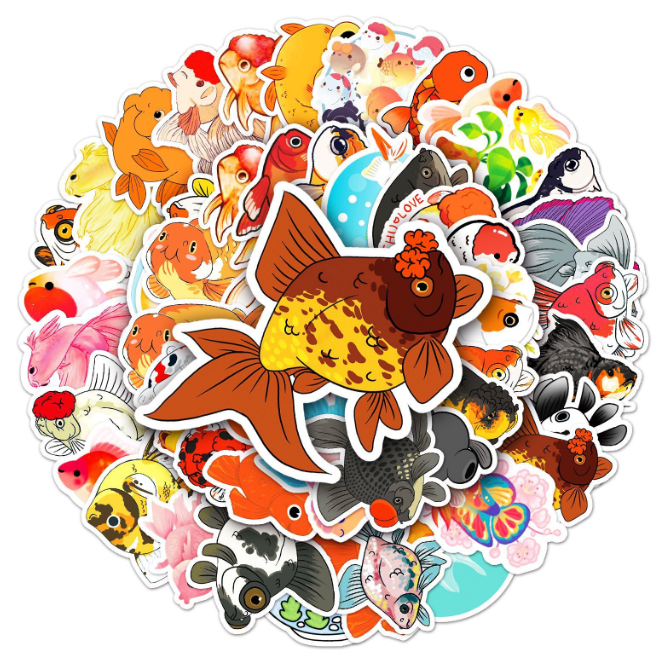 Stickers fish 50pcs - 50 different stickers