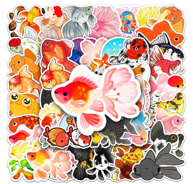 Stickers fish 50pcs - 50 different stickers