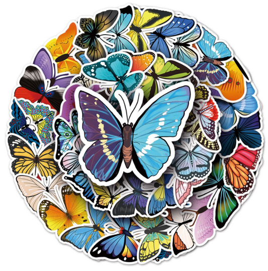 Butterfly stickers 50pcs - 50 different stickers