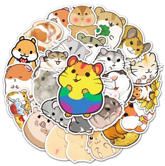 Stickers hamster 50pcs - 50 different stickers