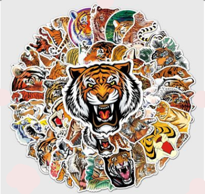 Tiger Stickers 50pcs - 50 different stickers